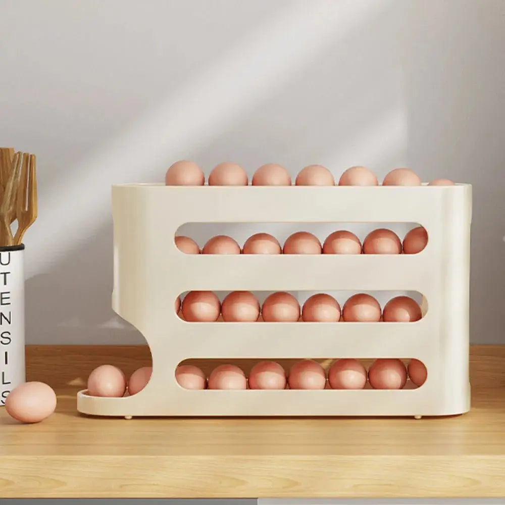 Refrigerator Egg Storage Box - 4 Tiers Fridge Egg Rack Large Capacity Egg Dispenser for Refrigerator Top100
