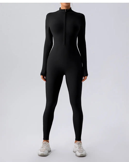Fleece-Lined Yoga Jumpsuit Top100