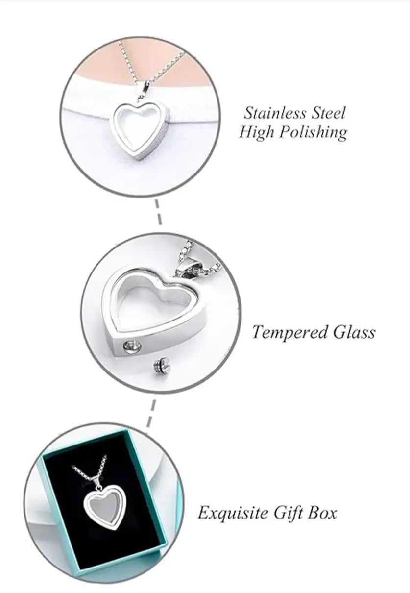 Heartfelt Remembrance: Stainless Steel Heart-Shaped Cremation Pendant Top100