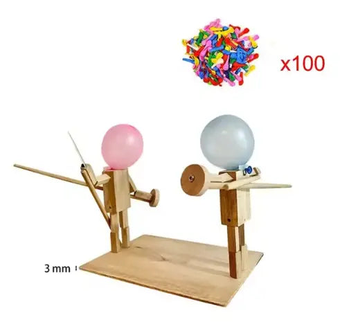Handmade Balloon Heads Wooden Fighter Puppets Top100