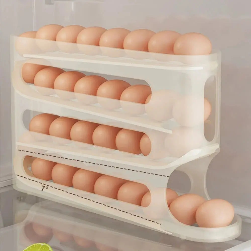 Refrigerator Egg Storage Box - 4 Tiers Fridge Egg Rack Large Capacity Egg Dispenser for Refrigerator Top100