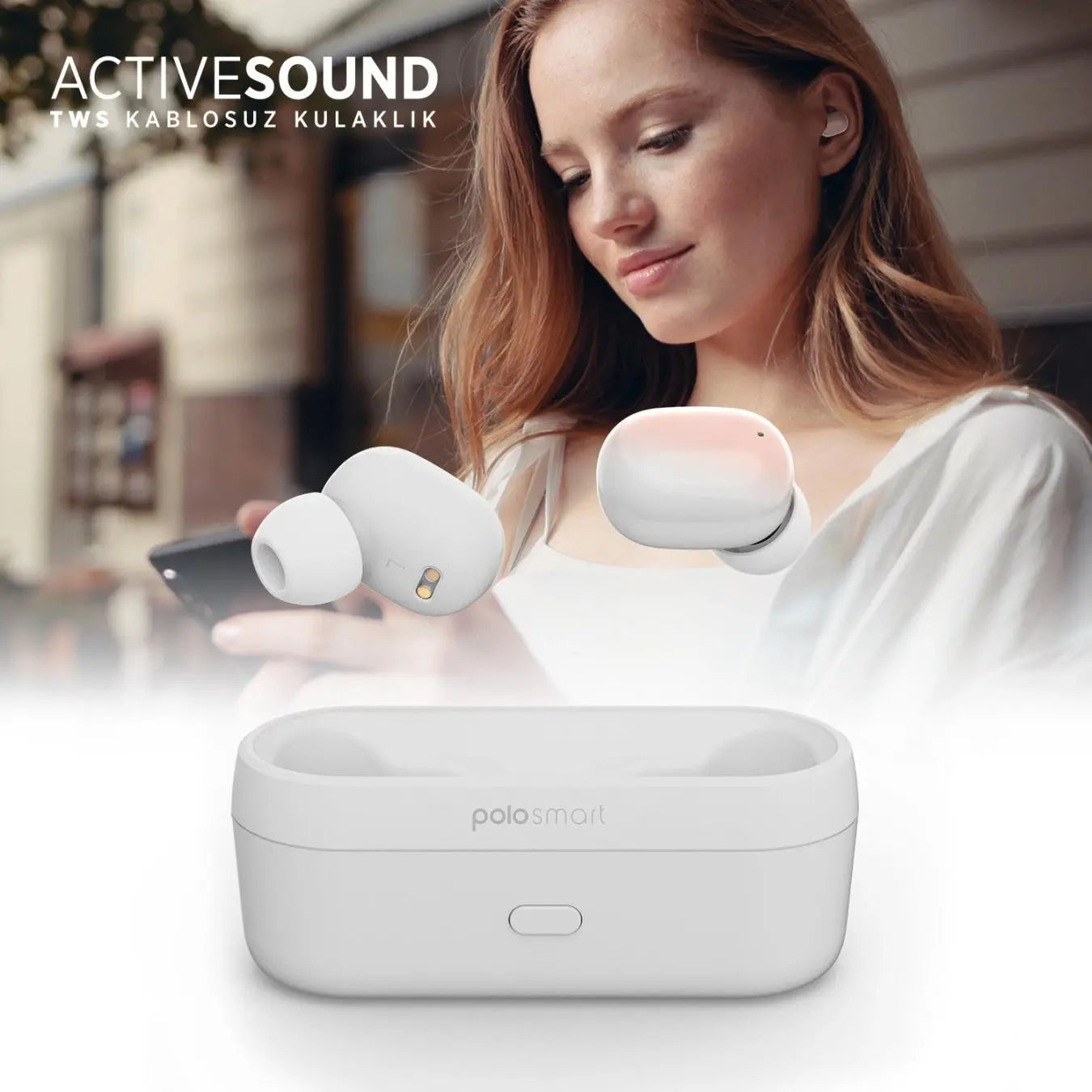 Polosmart FS55 Wireless TWS Earbuds, White Top100