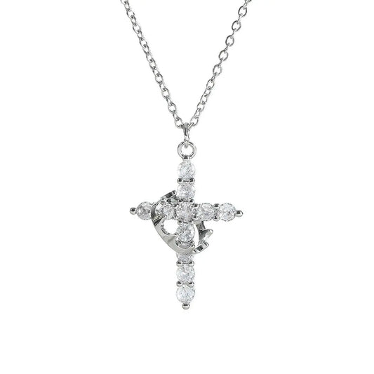 Crown Cross Necklace Top100