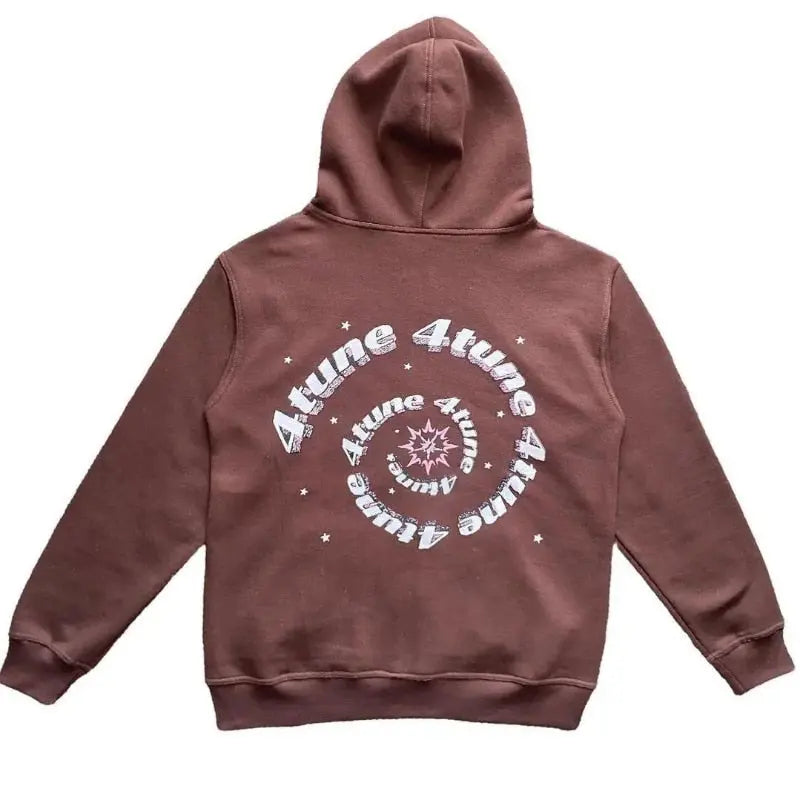 Star Printed Zip Up Hoodies Top100