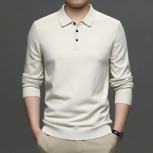 Men's Lapel Knit Pullover Sweater Top100